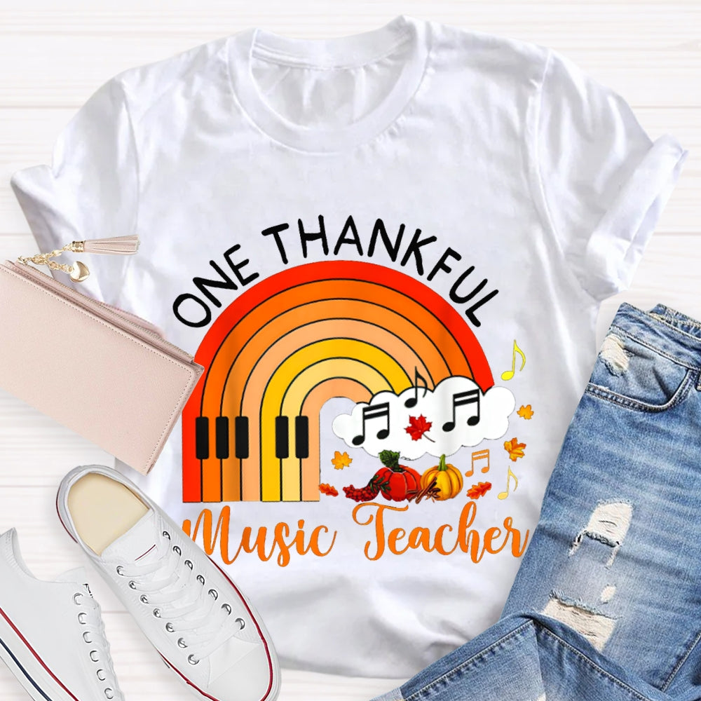 One Thankful Music Teacher Pumpkin T-shirt