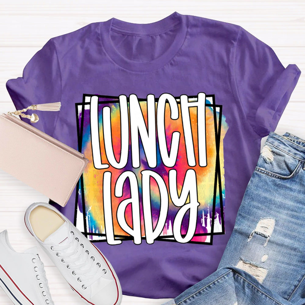 Lunch Lady Colorful Tie-Dye Print T-shirt