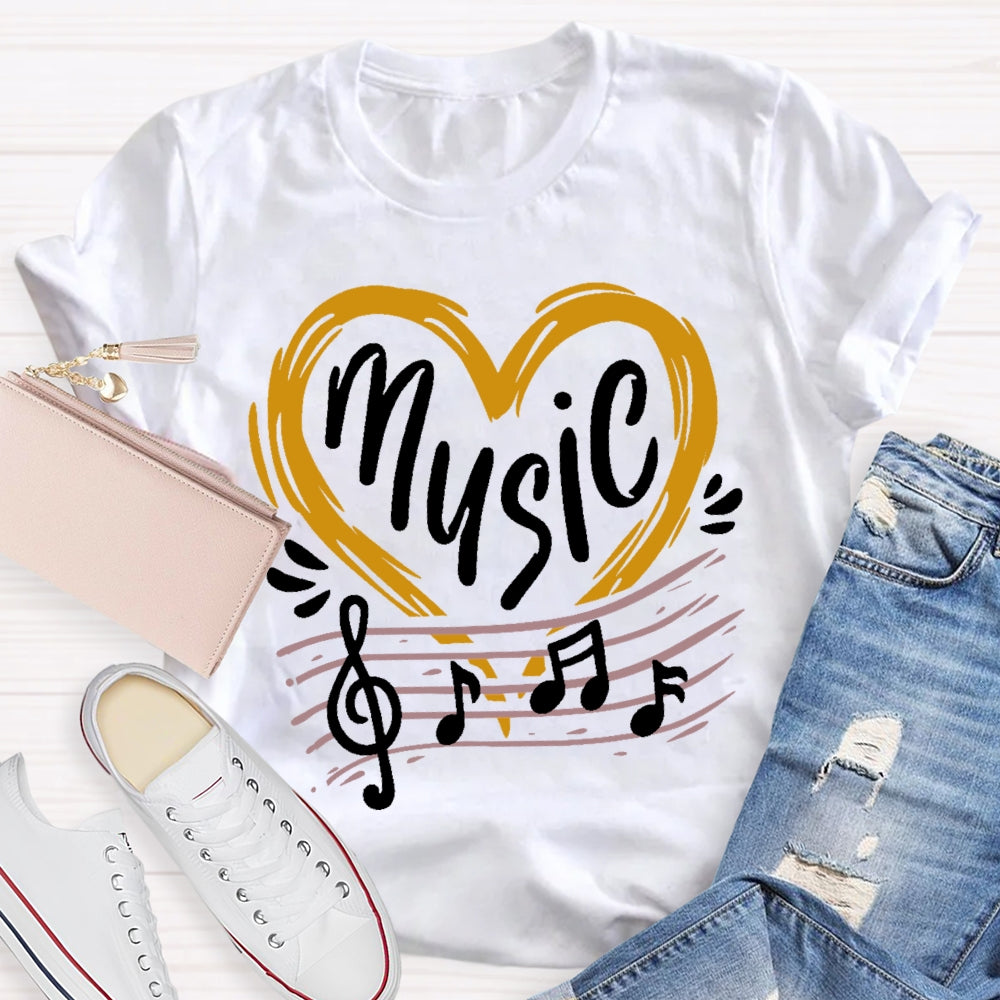 Music Love Line Score T-shirt