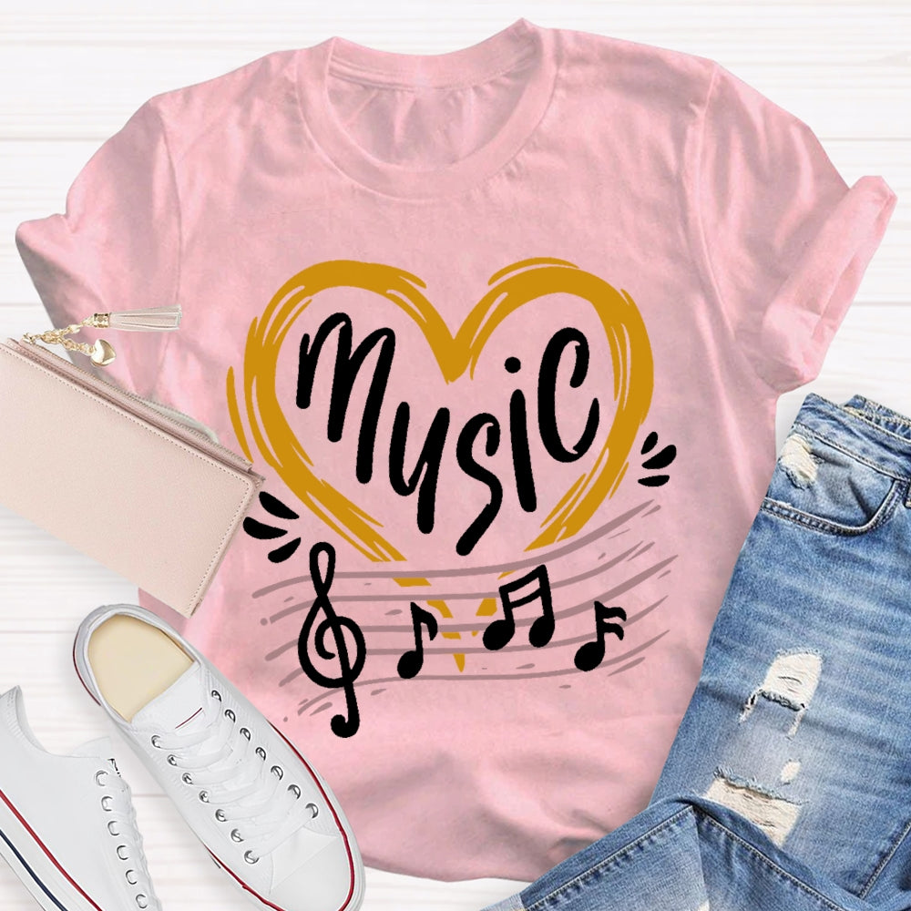 Music Love Line Score T-shirt