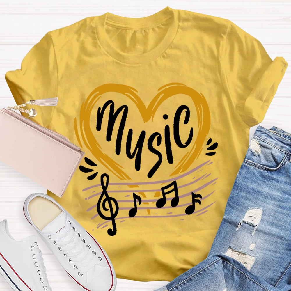 Music Love Line Score T-shirt