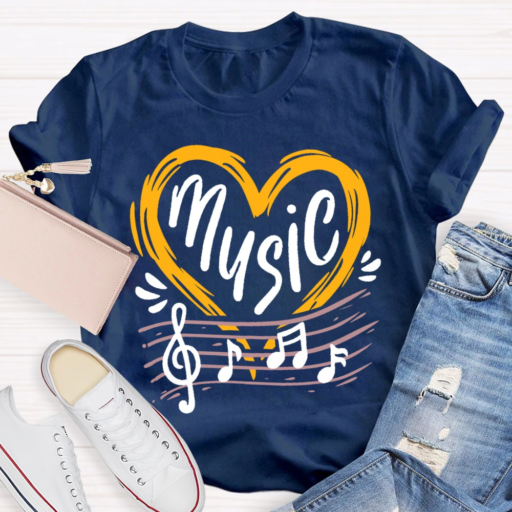 Music Love Line Score T-shirt