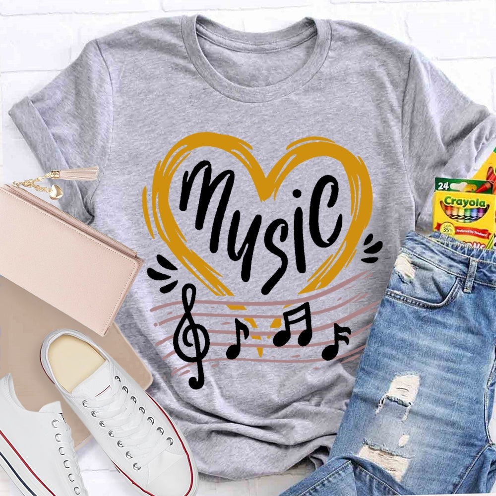 Music Love Line Score T-shirt