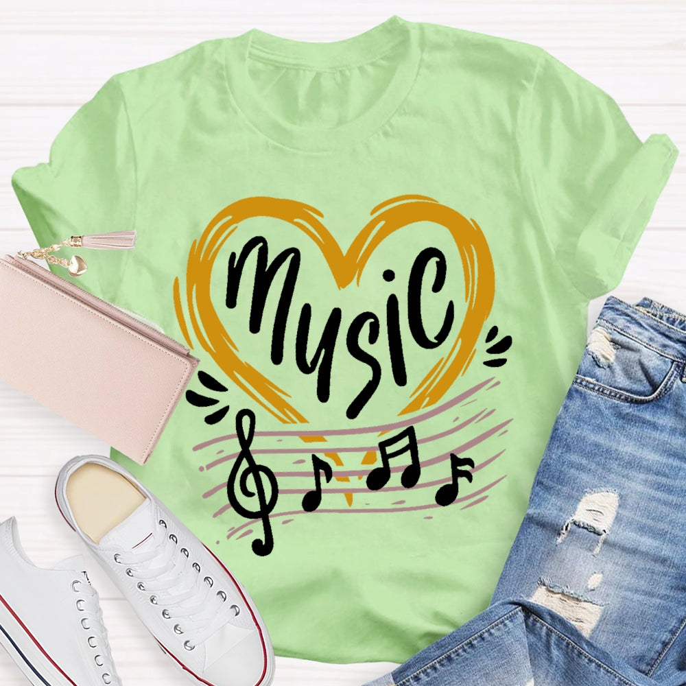 Music Love Line Score T-shirt