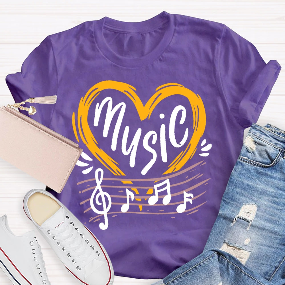 Music Love Line Score T-shirt