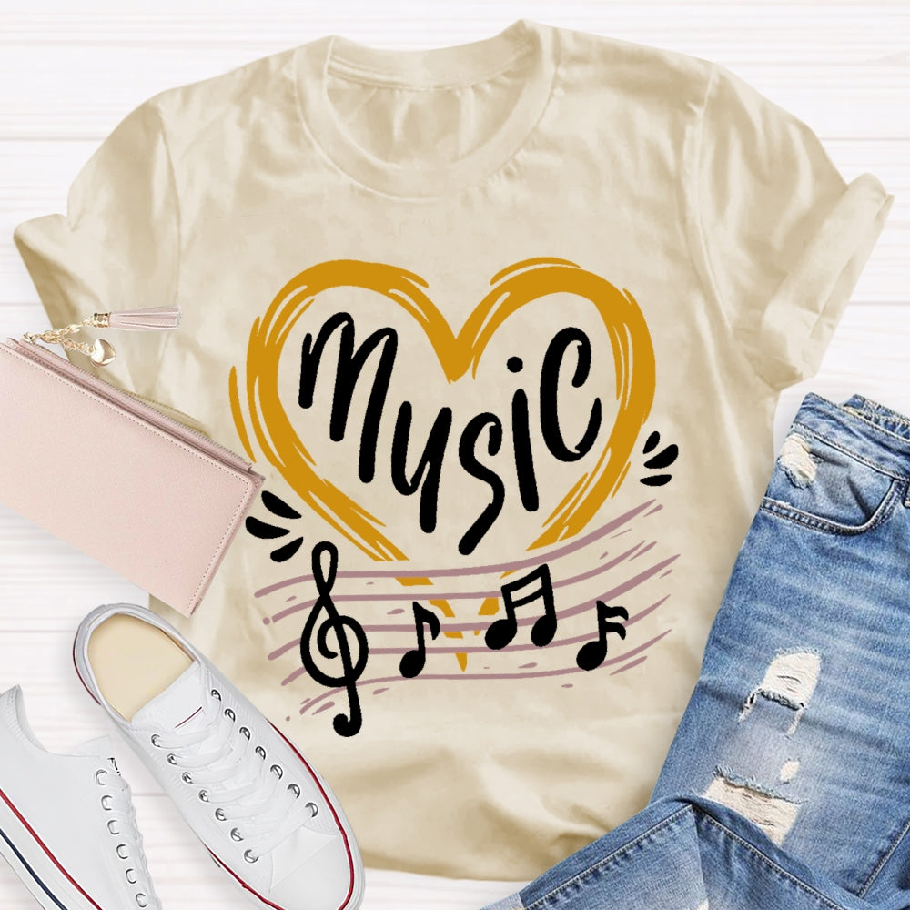 Music Love Line Score T-shirt