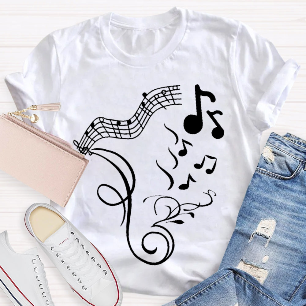 Music Notes Graphics T-shirt