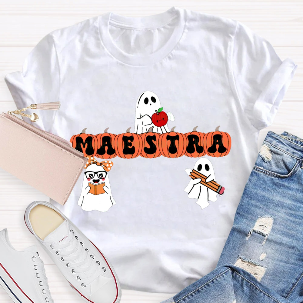 Maestra Bilingual Teacher Halloween T-shirt