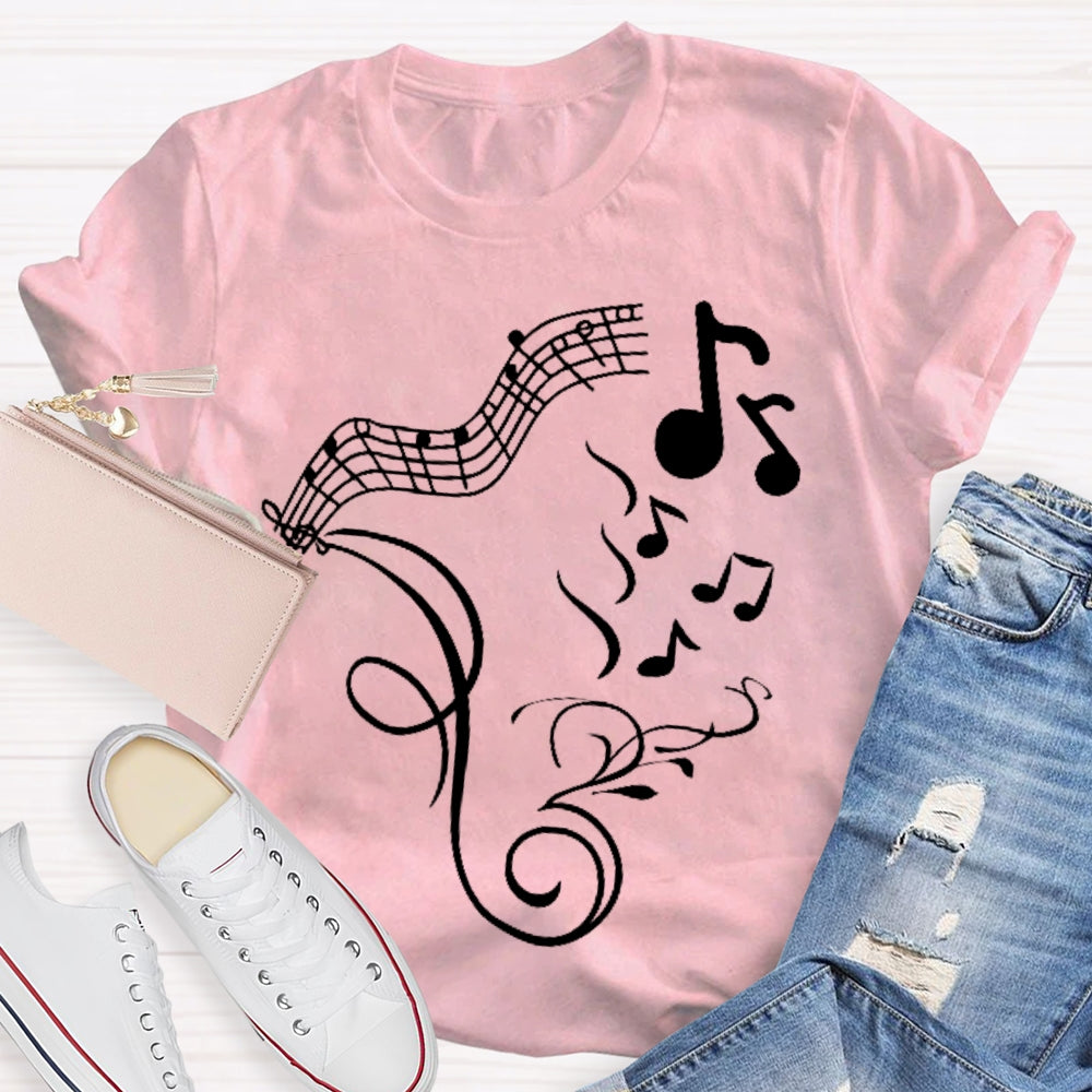 Music Notes Graphics T-shirt