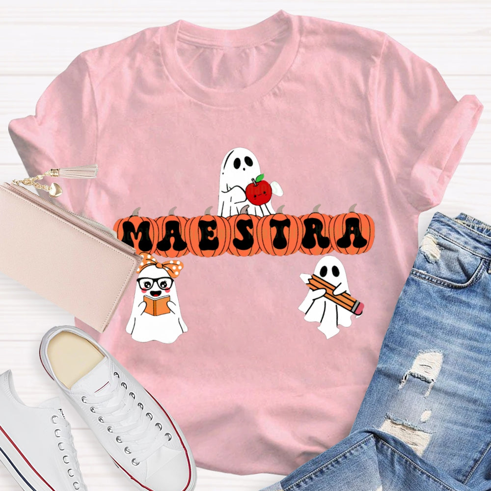 Maestra Bilingual Teacher Halloween T-shirt