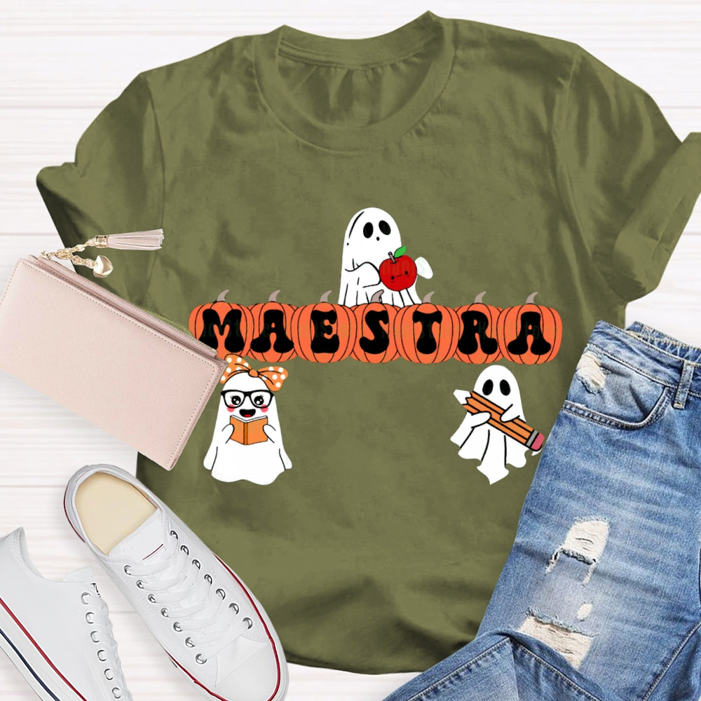Maestra Bilingual Teacher Halloween T-shirt
