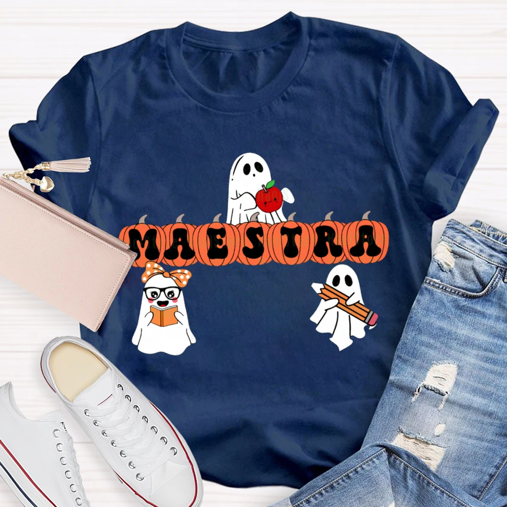 Maestra Bilingual Teacher Halloween T-shirt