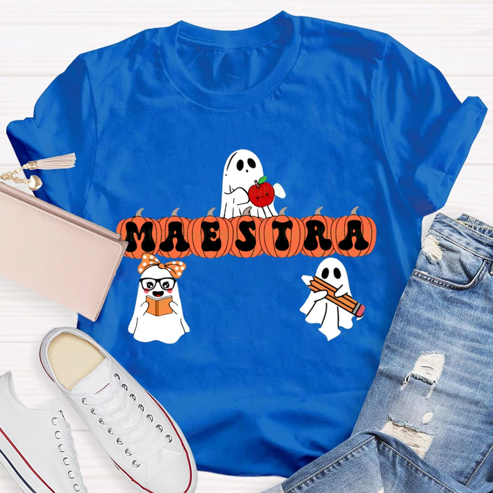 Maestra Bilingual Teacher Halloween T-shirt