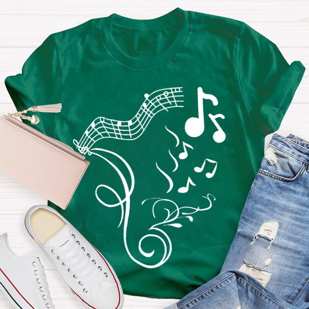 Music Notes Graphics T-shirt