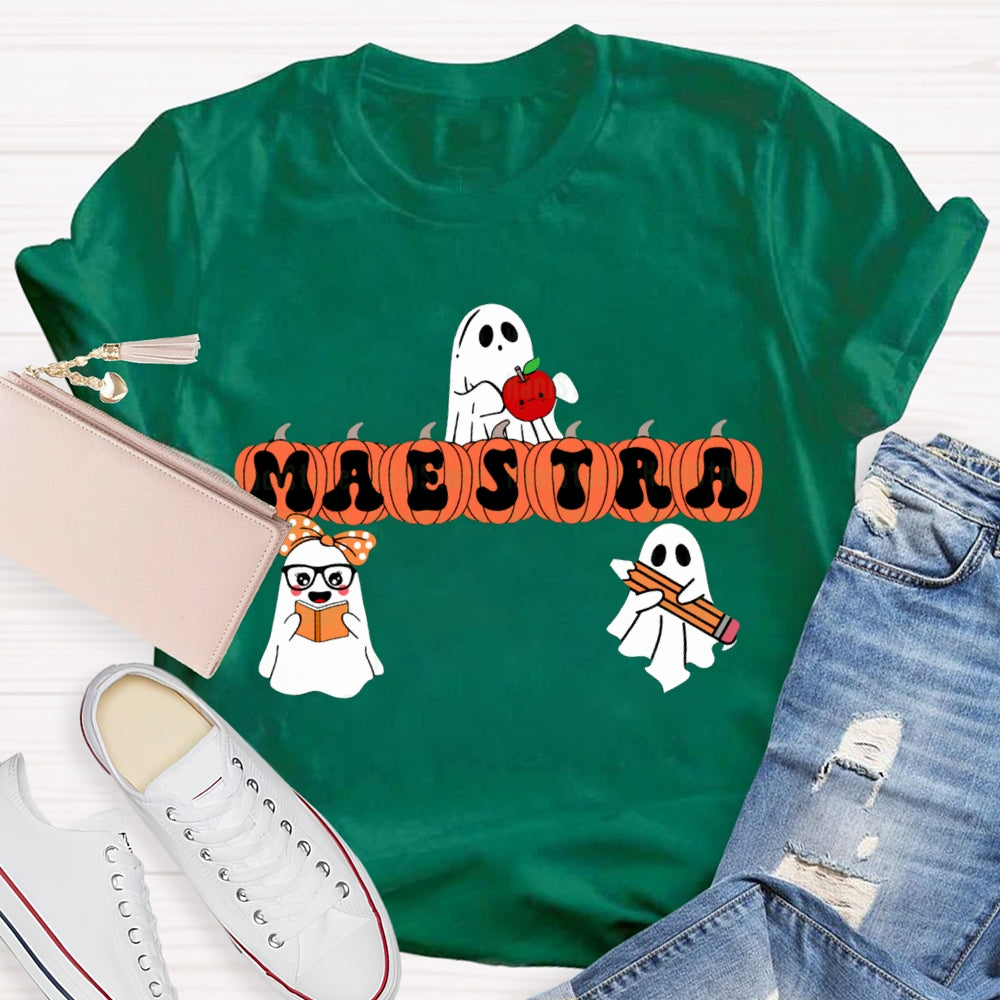 Maestra Bilingual Teacher Halloween T-shirt