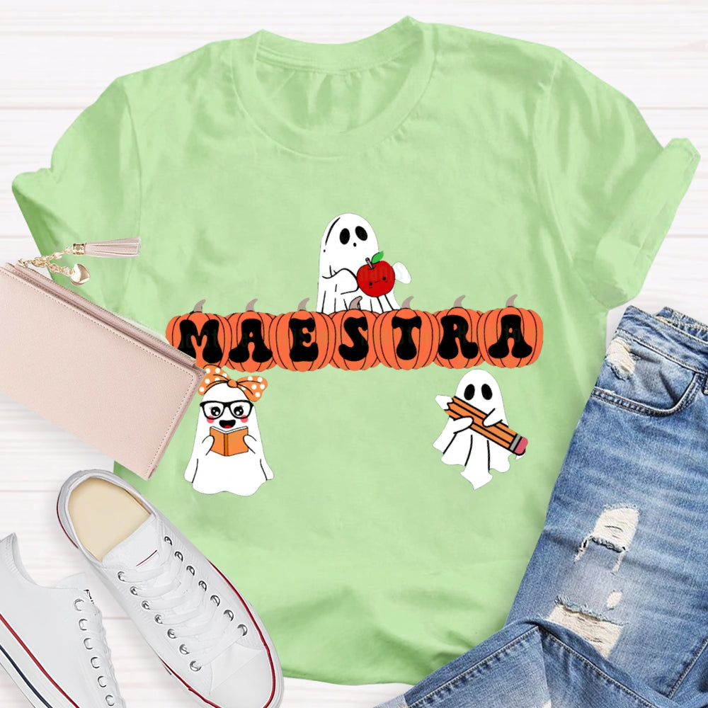Maestra Bilingual Teacher Halloween T-shirt