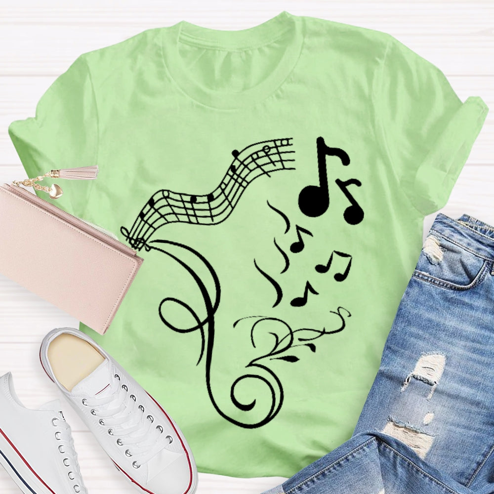 Music Notes Graphics T-shirt