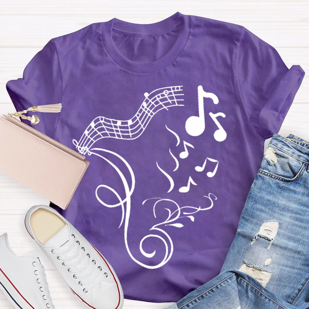 Music Notes Graphics T-shirt