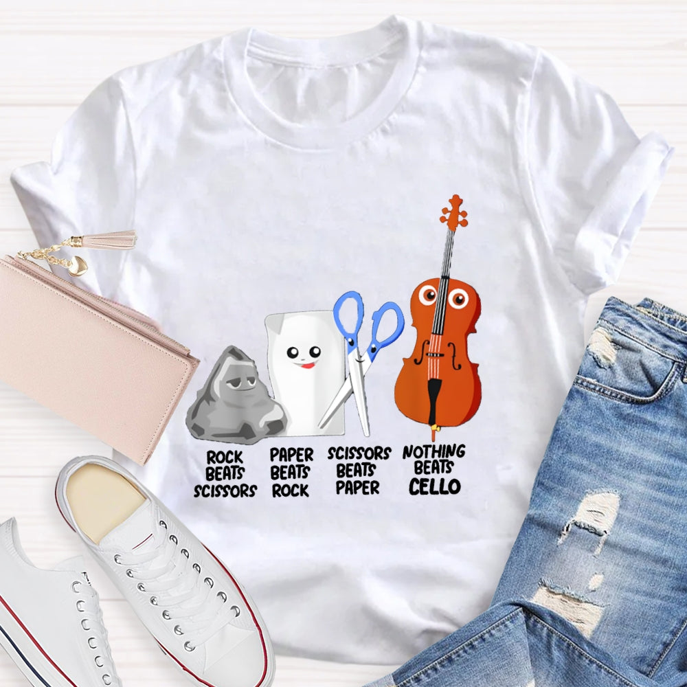 Rock Paper Scissors Nothing Beats Cello T-Shirt