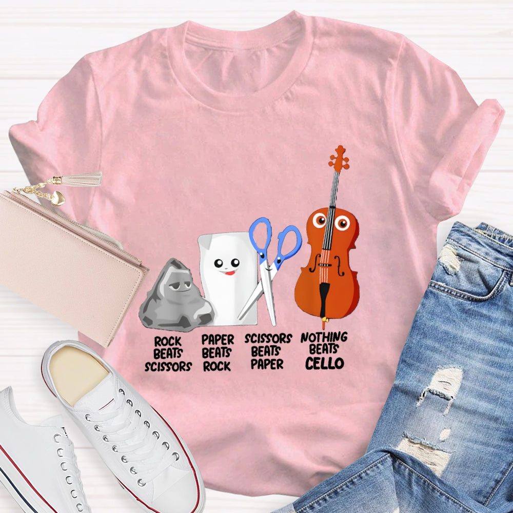 Rock Paper Scissors Nothing Beats Cello T-Shirt