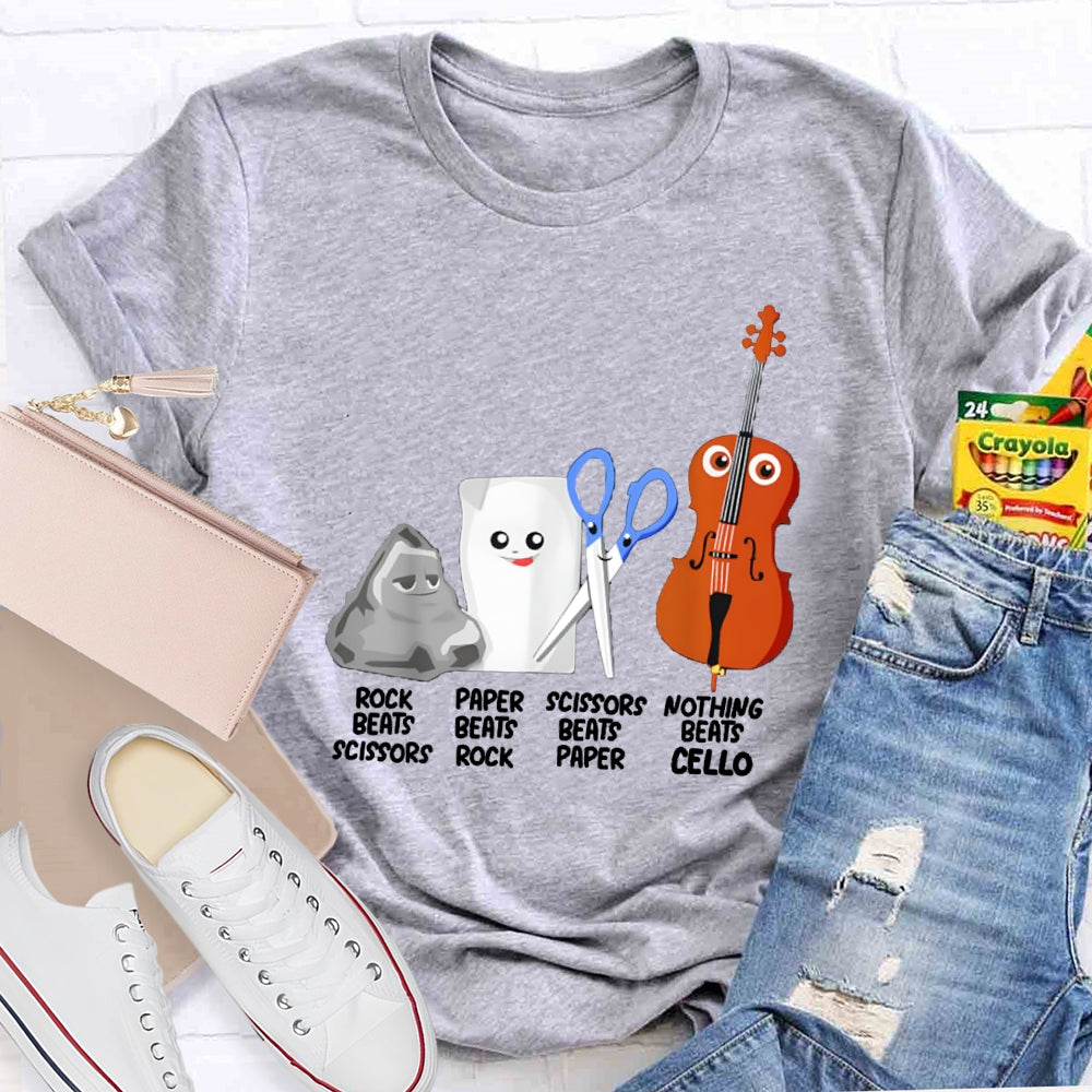 Rock Paper Scissors Nothing Beats Cello T-Shirt