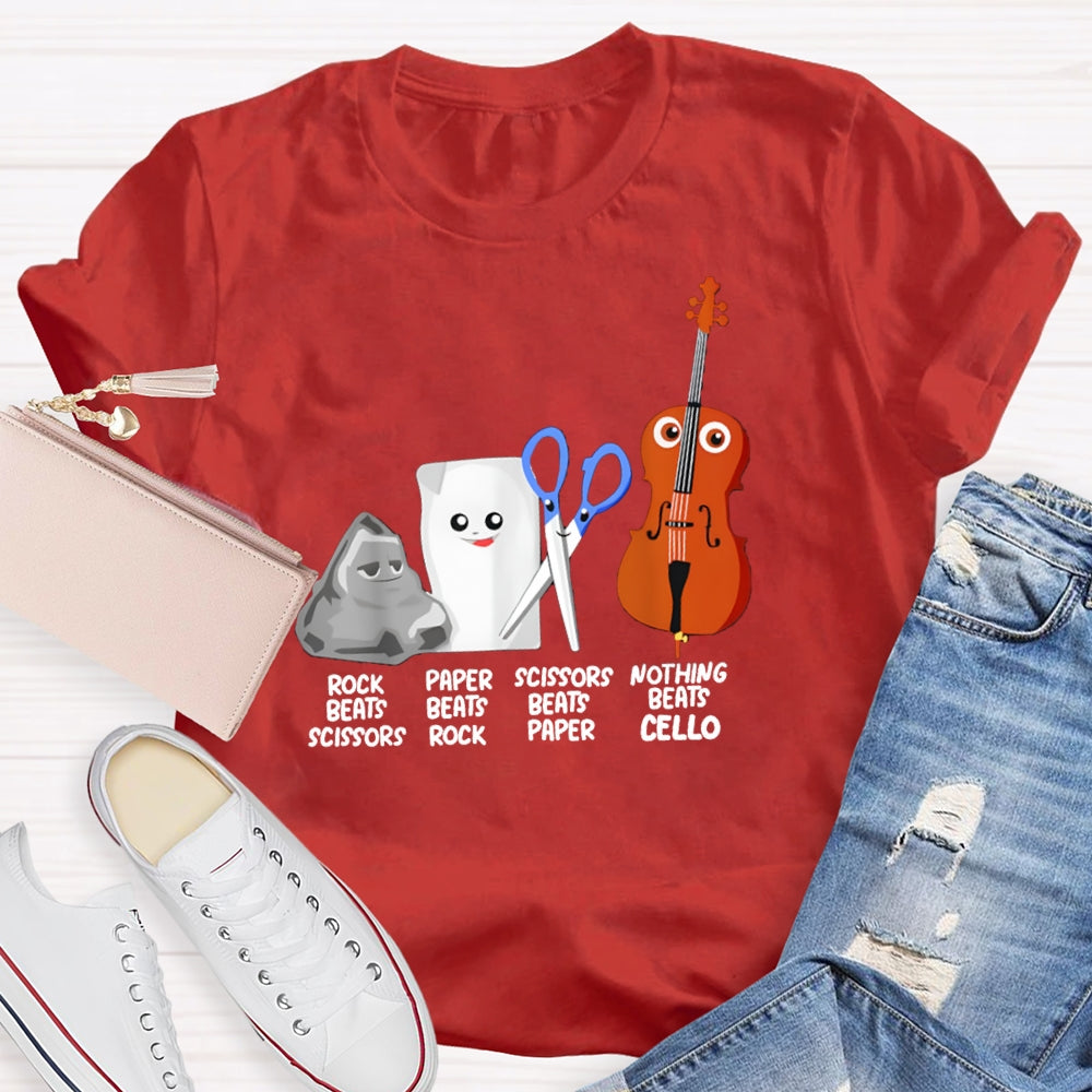 Rock Paper Scissors Nothing Beats Cello T-Shirt