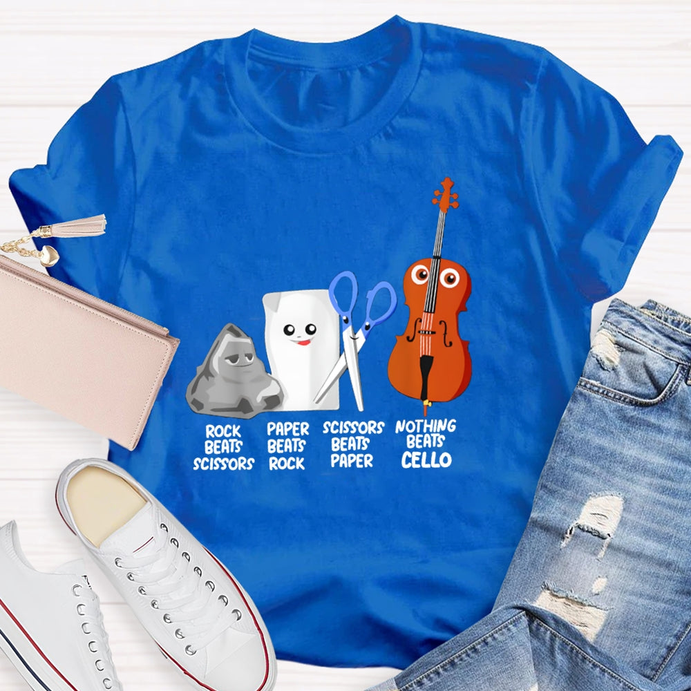 Rock Paper Scissors Nothing Beats Cello T-Shirt