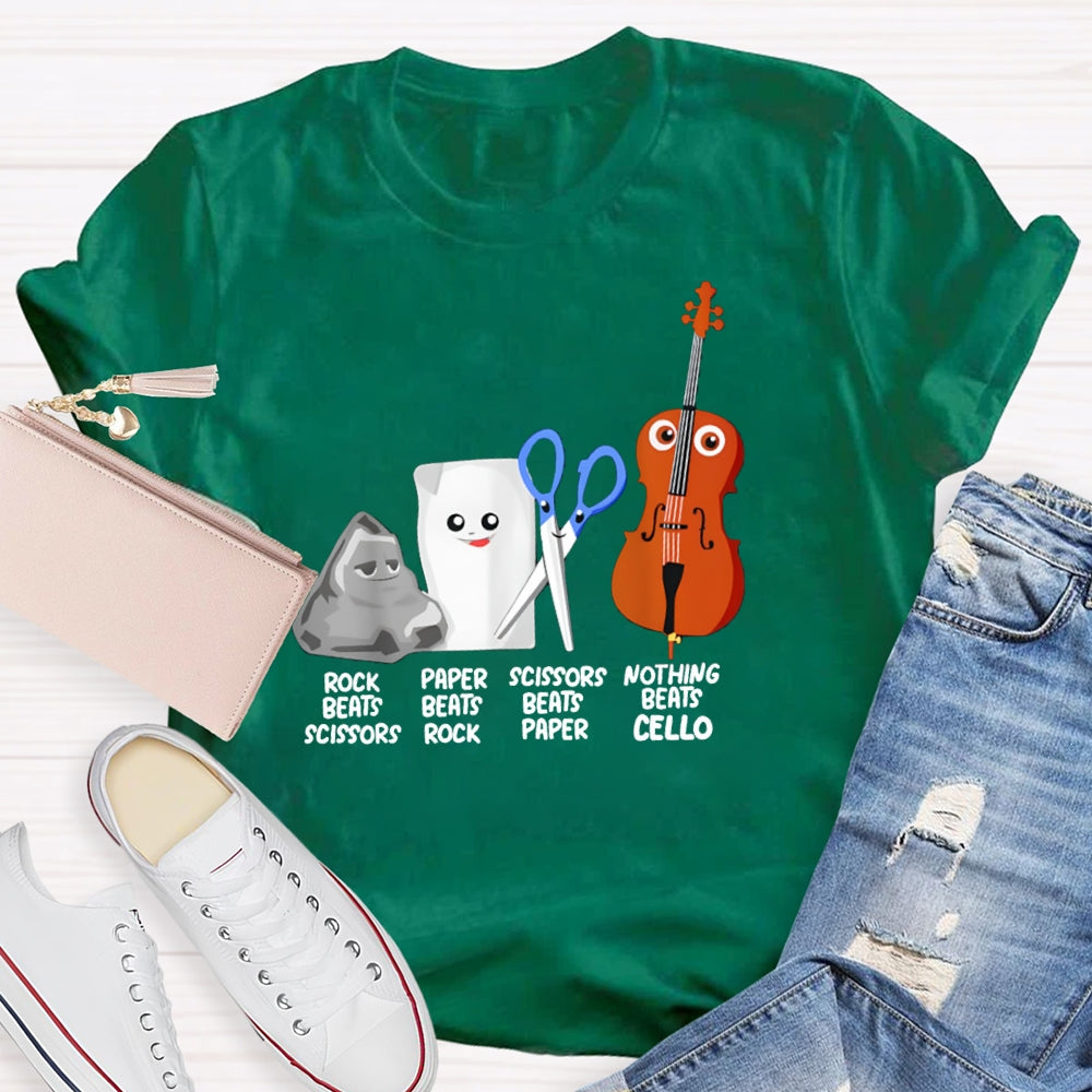 Rock Paper Scissors Nothing Beats Cello T-Shirt