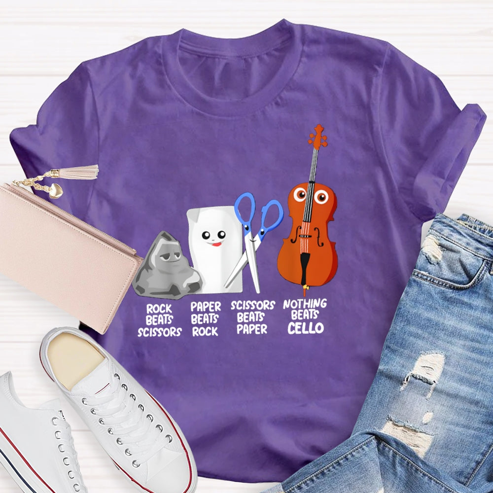 Rock Paper Scissors Nothing Beats Cello T-Shirt