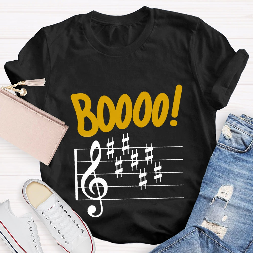 Boo Music Score Teacher T-Shirt