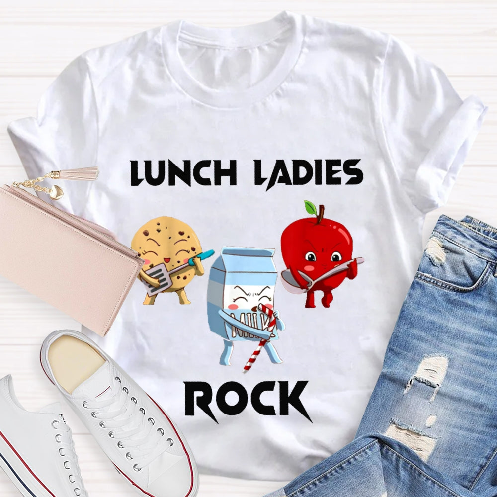 Lunch Lady Rock Cookies Milk And Apples T-shirt