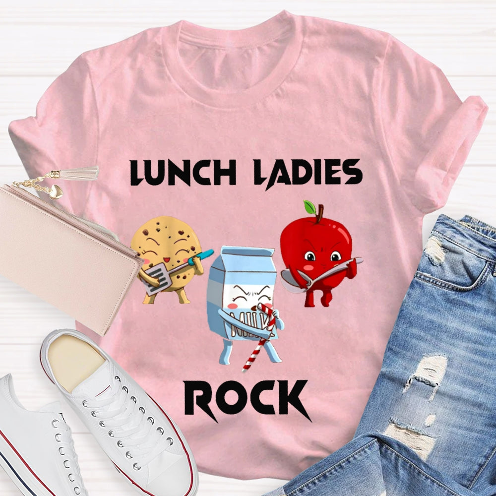 Lunch Lady Rock Cookies Milk And Apples T-shirt