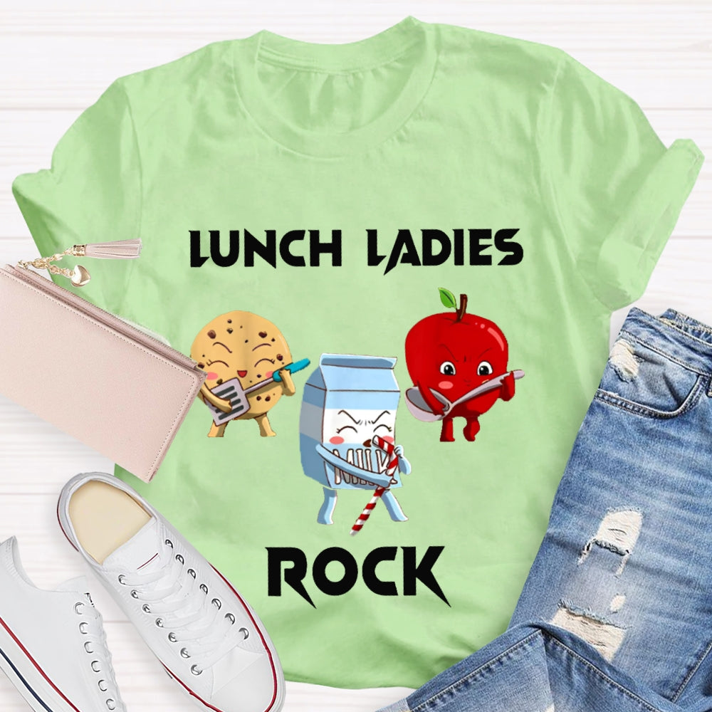 Lunch Lady Rock Cookies Milk And Apples T-shirt