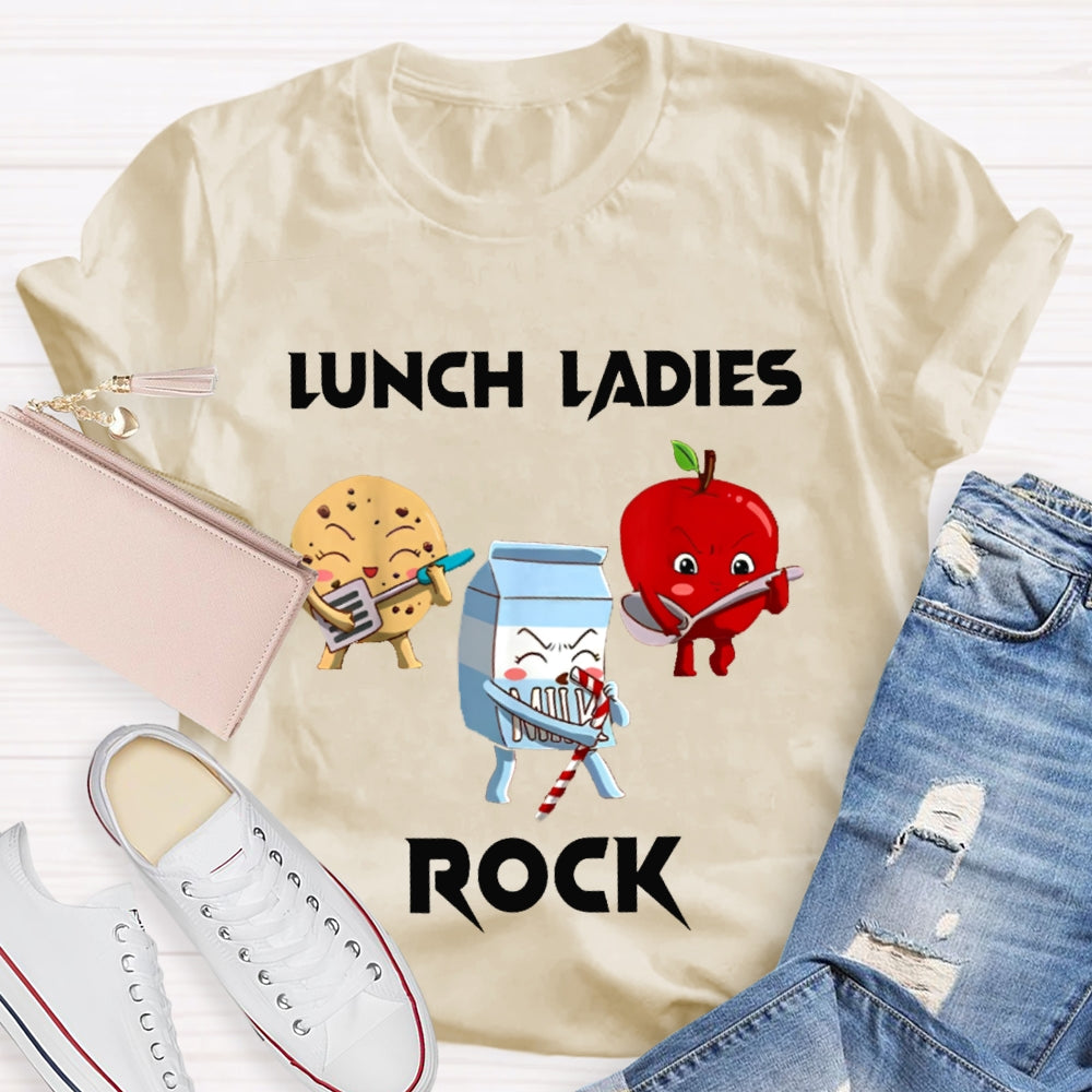 Lunch Lady Rock Cookies Milk And Apples T-shirt