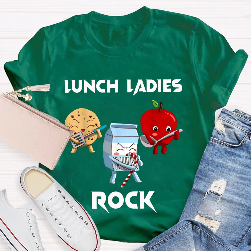 Lunch Lady Rock Cookies Milk And Apples T-shirt