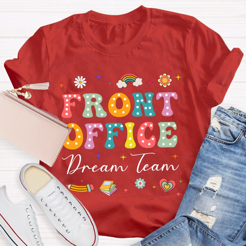 Front Office Dream Team Colorful Polka Dot Font T-shirt