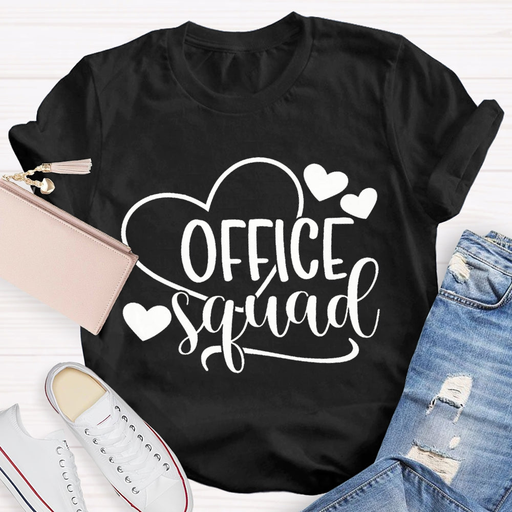Office Squad Heart Print T-shirt