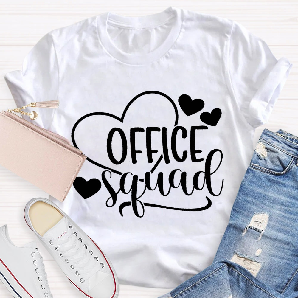Office Squad Heart Print T-shirt