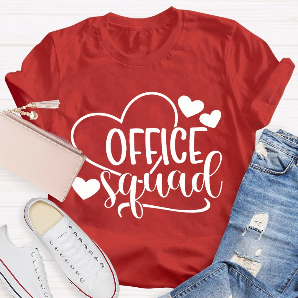 Office Squad Heart Print T-shirt