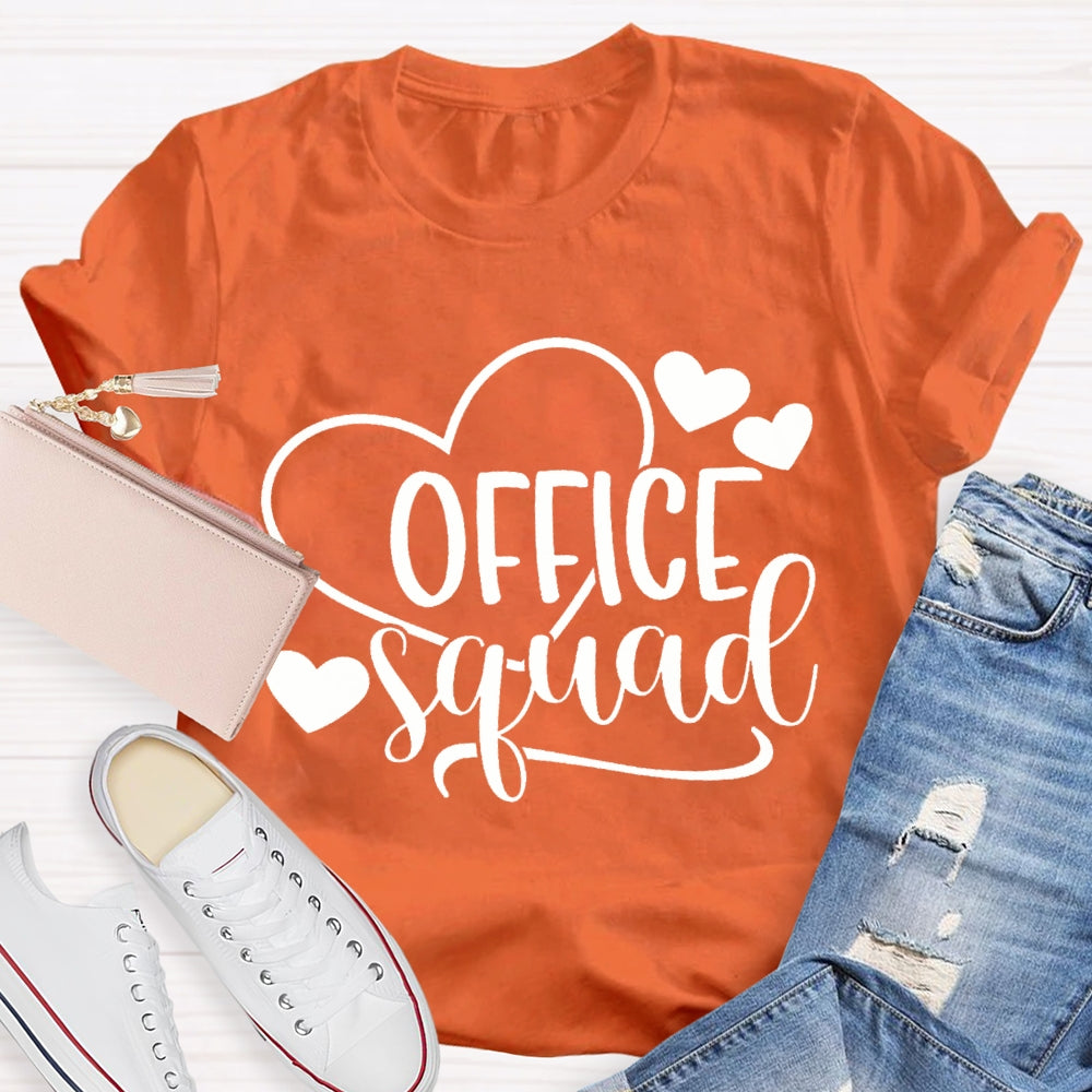 Office Squad Heart Print T-shirt