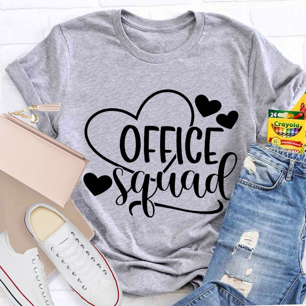 Office Squad Heart Print T-shirt