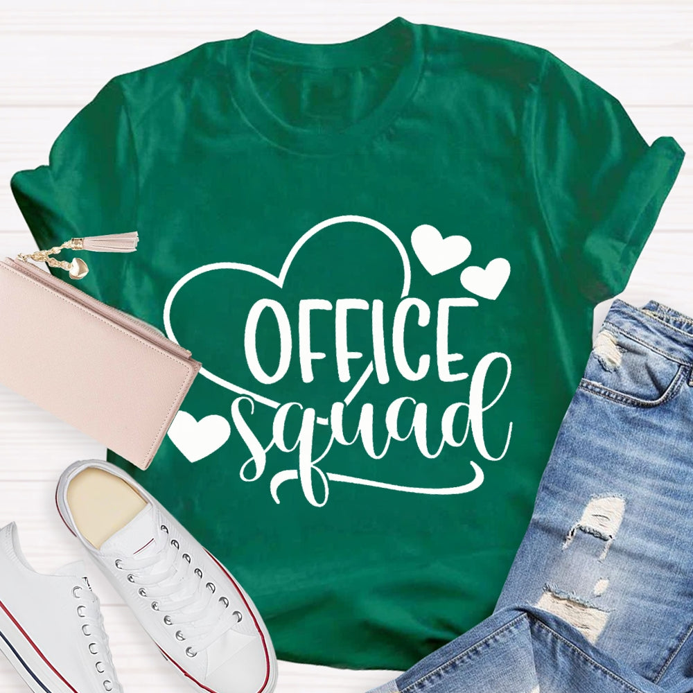 Office Squad Heart Print T-shirt