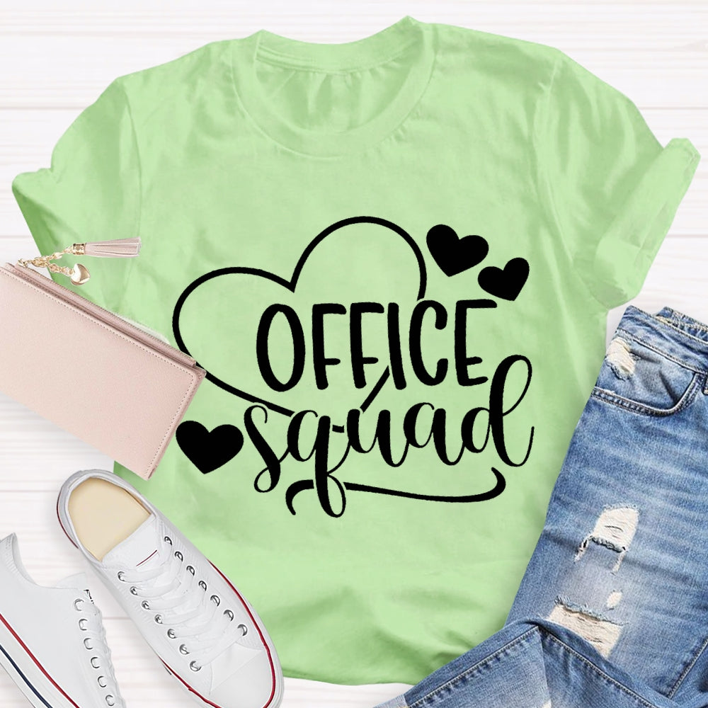 Office Squad Heart Print T-shirt
