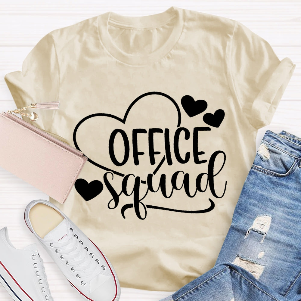 Office Squad Heart Print T-shirt