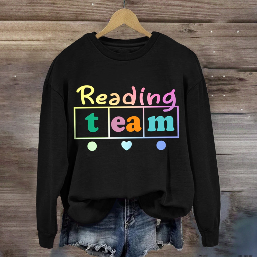 Reading Team Fall In Love With Reading Colorful Fonts sweatshirt