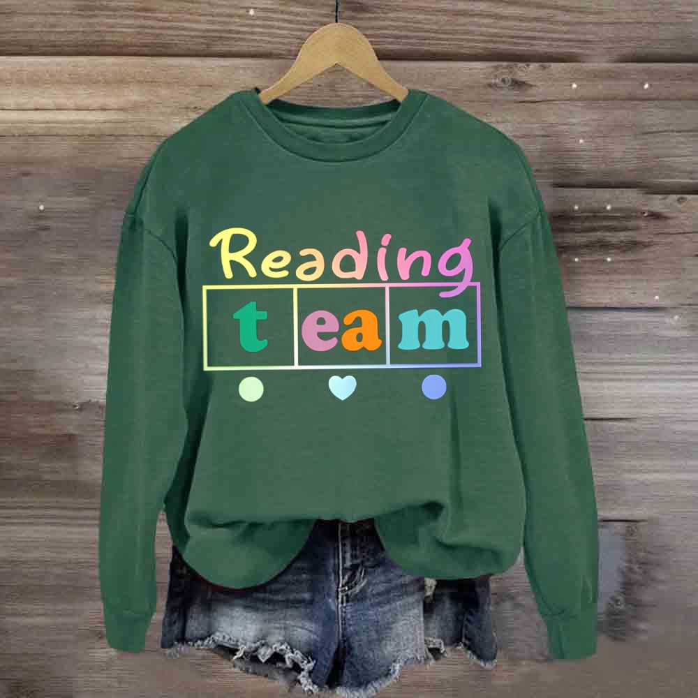 Reading Team Fall In Love With Reading Colorful Fonts sweatshirt