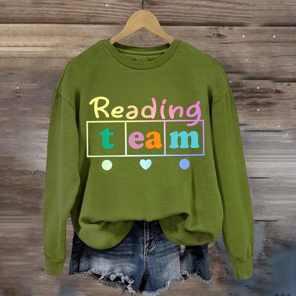Reading Team Fall In Love With Reading Colorful Fonts sweatshirt