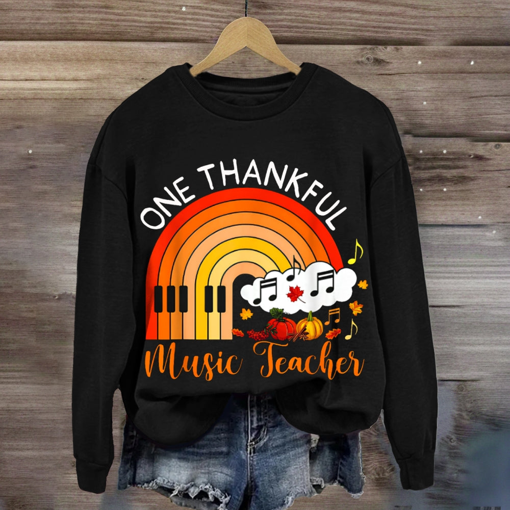 One Thankful Music Teacher Pumpkin sweatshirt