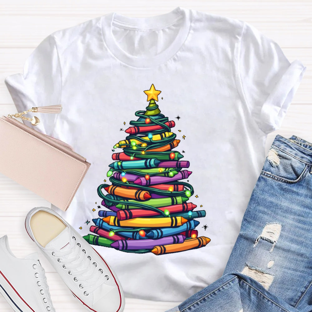Christmas Tree Colored Pens T-shirt
