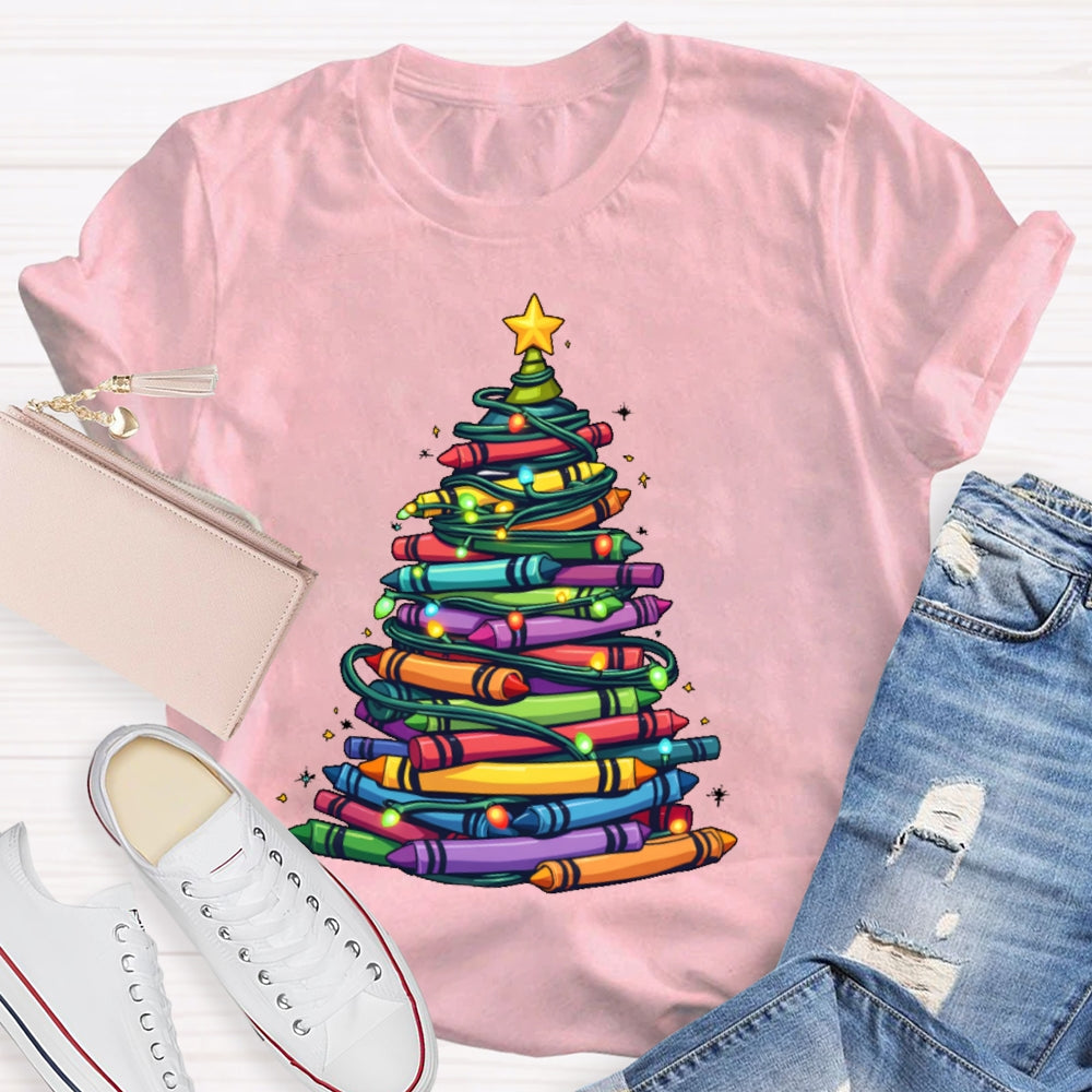 Christmas Tree Colored Pens T-shirt